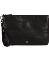 Dolce & Gabbana - Dolce & Gabbana Leather Toiletry Bag Storm - Lyst