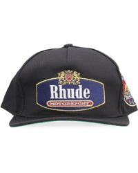 Rhude Baseball Hat With Flat Visor - Black