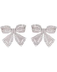 Self-Portrait - Bow Earrings With Crystals - Lyst