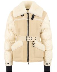 Moncler - Alvernia Puffer Jacket With Shearling Belt - Lyst