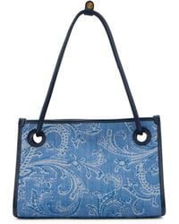 Etro - Small Jacquard Denim Shopper Bag - Lyst