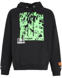 heron bird slogan print hoodie