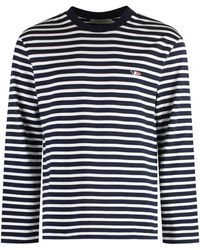 Maison Kitsuné - Striped Cotton T-shirt - Lyst
