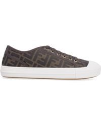Fendi - Domino Ff Jacquard Fabric Sneakers - Lyst