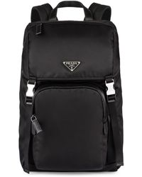 Prada - Zaino in nylon con dettagli in pelle - Lyst