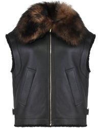 Fendi - Sheepskin Gilet Nappa Lamb Leather Shearling Jackets - Lyst