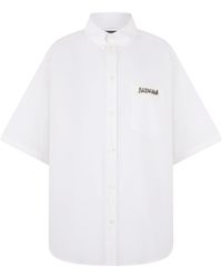 Balenciaga - Oversized Shirt With Short Sleeves - Lyst