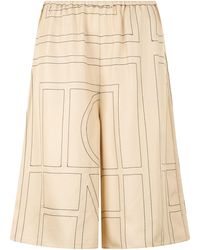 TOTEME - Silk Shorts With Monogram - Lyst