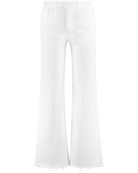 Mother Jeans wide The Tomcat Roller Fray - Bianco