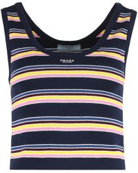 Prada - Top A Righe - Lyst