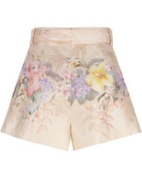 Zimmermann - Silk-Cotton Floral Shorts - Lyst