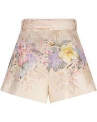 Zimmermann - Shorts Illuminate Con Stampa A Vita Alta - Lyst