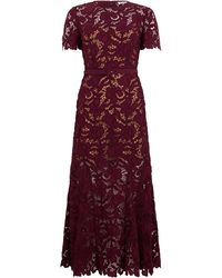 Self-Portrait - Long Dress With Floral Pattern - Lyst