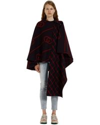 Gucci Asymmetric Wool Cape - Purple