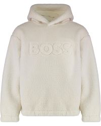 BOSS - Felpa con cappuccio effetto teddy - Lyst