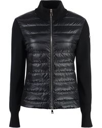 Moncler - Cardigan With Nylon Panels - Lyst