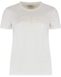 Elisabetta Franchi - Cotton Crew-Neck T-Shirt - Lyst