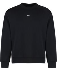 A.P.C. - Felpa girocollo Boxy Micro Logo in cotone - Lyst