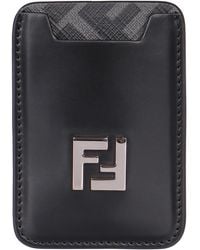 Fendi - Squared Ff Leather Card Holder - Lyst