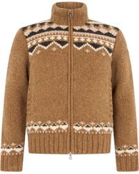 Moncler - Wool Sweater With Zip - Lyst