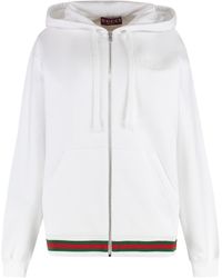 Gucci - Felpa in cotone con chiusura zip - Lyst