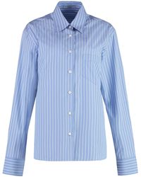 Prada - Camicia in cotone a righe - Lyst