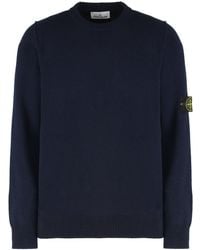 Stone Island - Wool-Blend Crew-Neck Sweater - Lyst