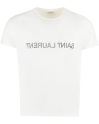 Saint Laurent - Reverse Logo T-Shirt - Lyst