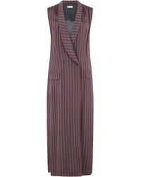 Dries Van Noten - Long Draped Dress With A V-Neck - Lyst