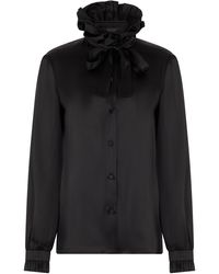 Gucci - Silk Blouse With Bow - Lyst