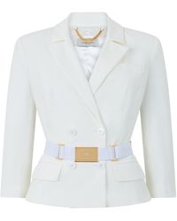 Elisabetta Franchi - Double-Breasted Crop Jacket - Lyst