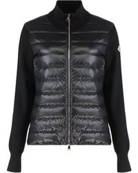 Moncler - Cardigan con pannelli imbottiti - Lyst