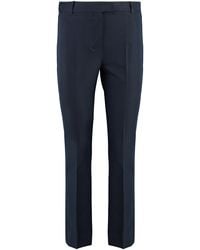 Max Mara - Stretch Viscose Trousers With Flared Hem - Lyst