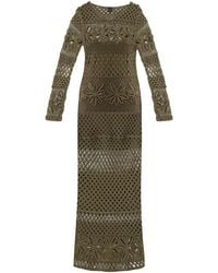 Pinko - Openwork-Knit Long Dress - Lyst
