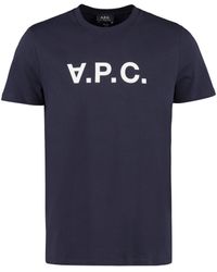 A.P.C. - T-shirt girocollo in cotone - Lyst