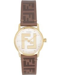 Fendi - F Is Watch With Leather Strap - Lyst
