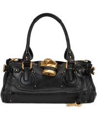 Chloé - Elegant Leather Bag With Golden Details - Lyst
