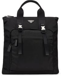 Prada - Borsa tote in re-nylon e pelle Saffiano - Lyst
