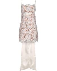 Self-Portrait - Mini Lace Dress With Bow - Lyst