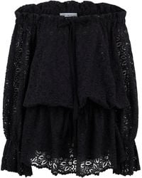 LES FILLES D'EVA - Lace Blouse With Draping - Lyst