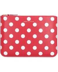 Comme des Garçons - Logo Detail Flat Leather Pouch - Lyst