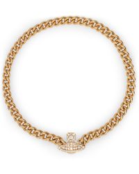 Vivienne Westwood - Necklace With Pendant And Decorative Crystals - Lyst