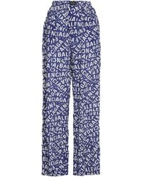 Balenciaga - Printed Silk Pajama Pants - Lyst