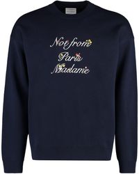 Drole de Monsieur - Slogan À Fleurs Merino Wool Crew-Neck Sweater - Lyst