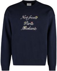 Drole de Monsieur - Slogan À Fleurs Merino Wool Crew-neck Sweater - Lyst