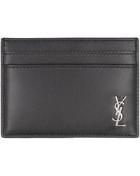 Saint Laurent - Portacarte Tiny Cassandre in pelle - Lyst