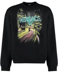 Versace - Printed Cotton Crew-neck Sweatshirt - Lyst