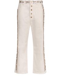 Rabanne - Rhinestone-Embellished Cropped Flare Jeans - Lyst