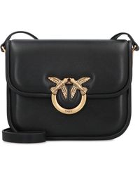 Pinko - Love Box Fl Mini Leather Crossbody Bag - Lyst