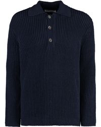 Our Legacy - Knitted Cotton Polo Shirt - Lyst